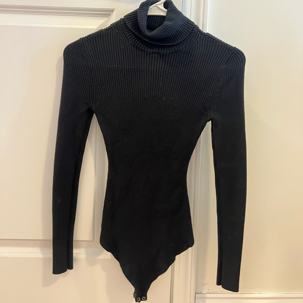 Abercrombie & fitch black turtleneck sweater bodysuit size xs